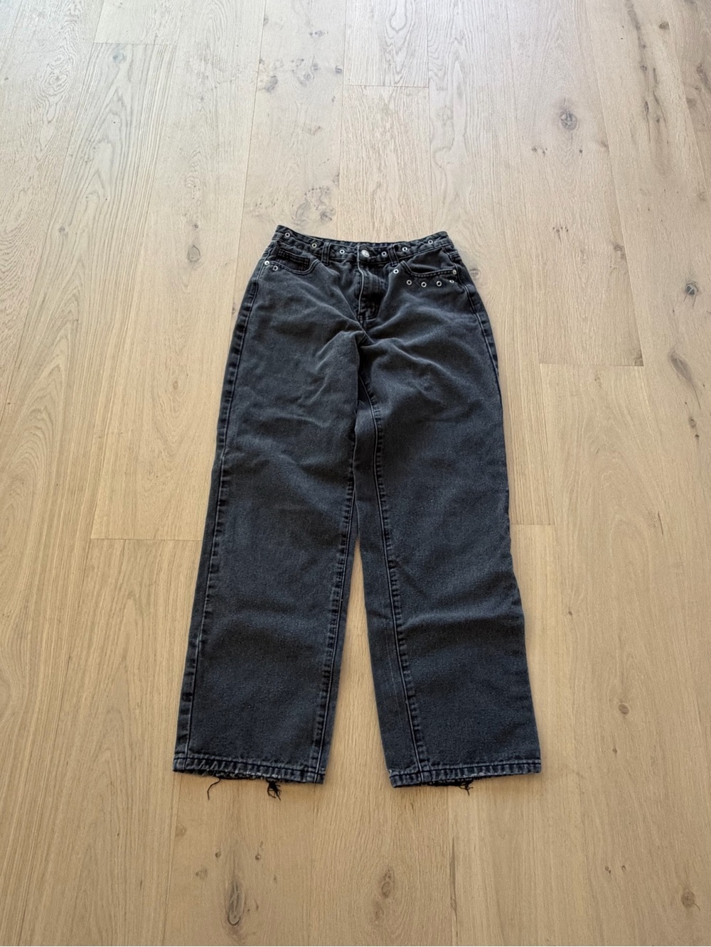Black Straight-Leg Jeans